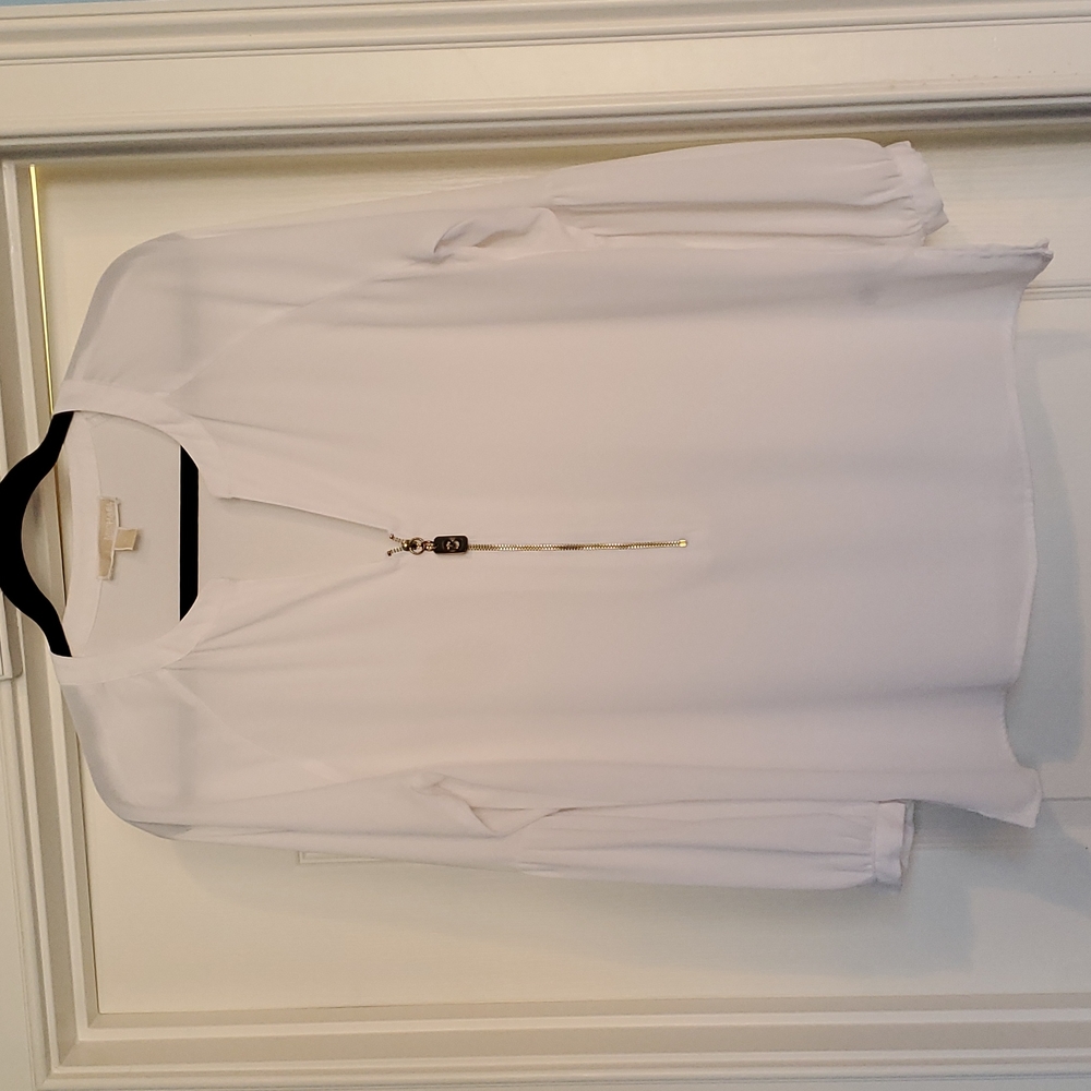 MICHAEL Michael Kors White Long Sleeve Blouse